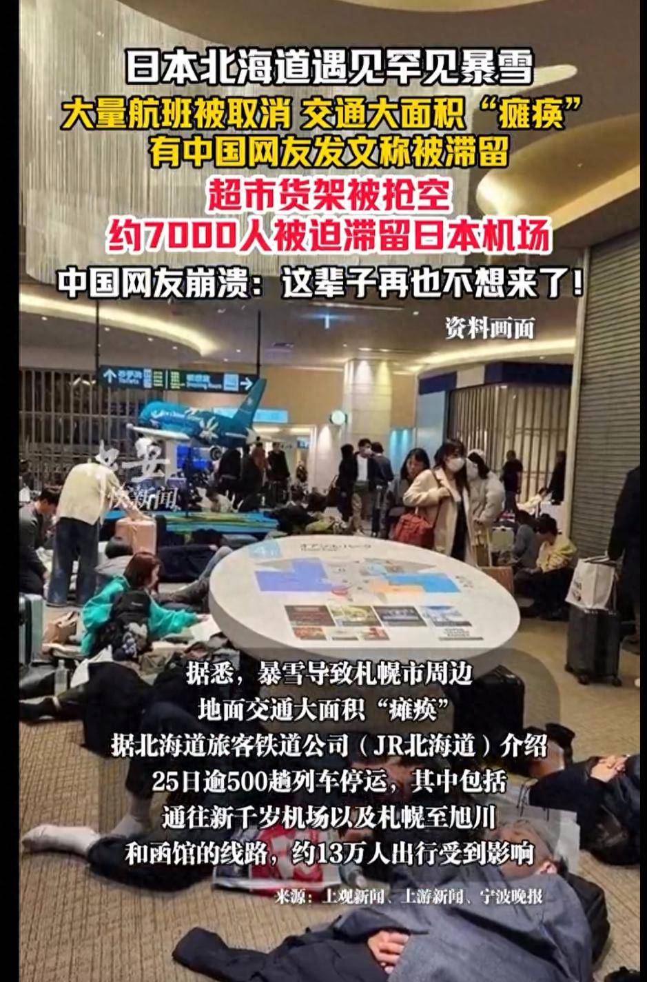 原創航班取消，貨架拿空，滯留日本的中國遊客叫苦，評論區無人同情