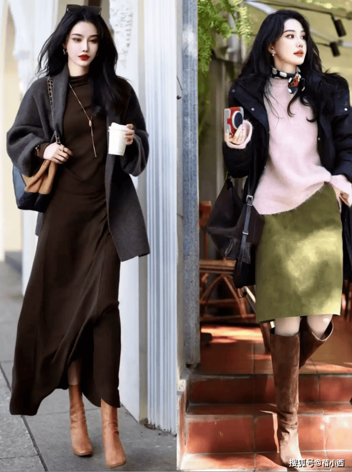 今年最火的穿法：叫“裙中靴”，這樣穿時髦又高階，適合30+女性