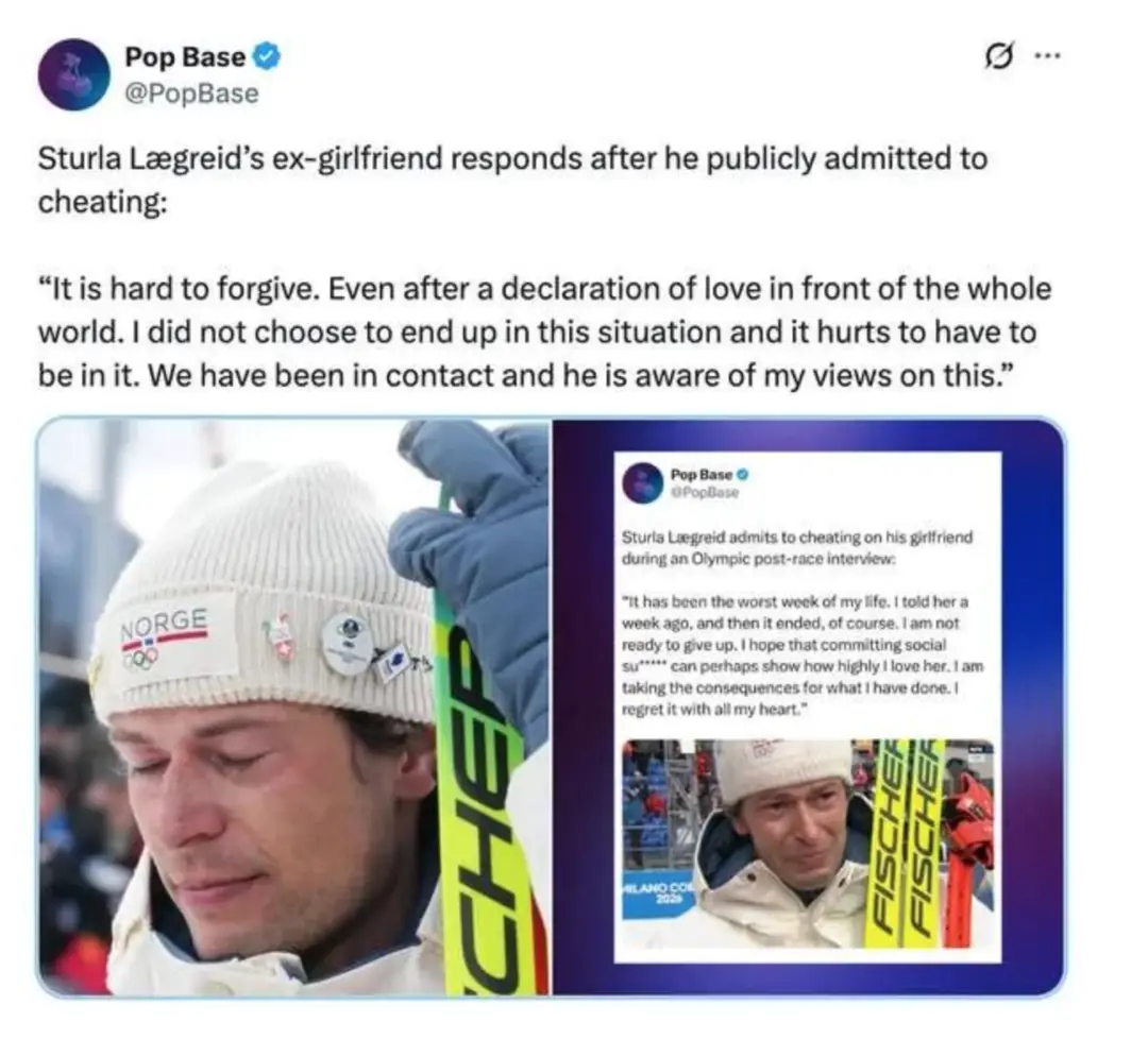 太戲劇！冬奧選手摘銅後，對採訪鏡頭自曝出軌，哭求原諒，前女友回應來了…