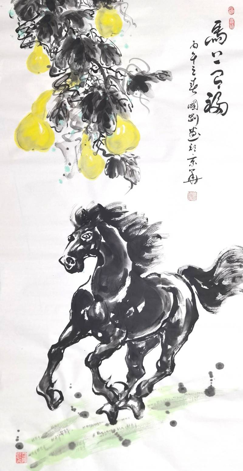 原創著名書法家柳國慶、福馬畫家潘國剛在京聯袂創作精品畫作