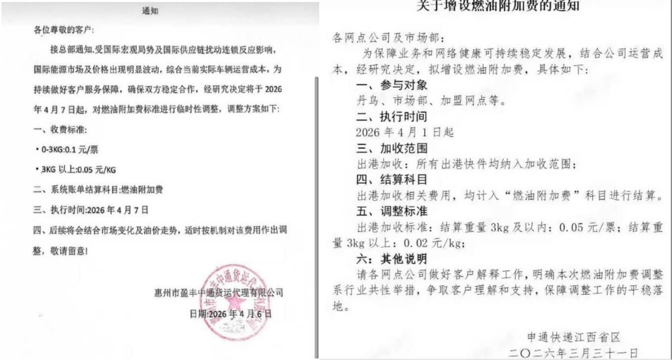油價波動快遞費也要漲了！多家快遞物流企業加收燃油附加費