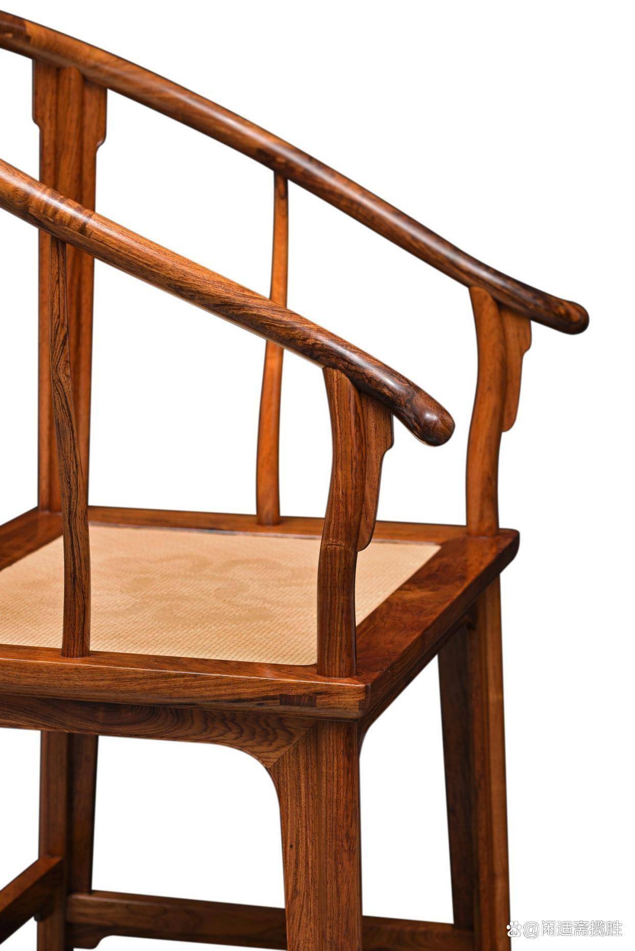 天圓地方，收藏級黃花梨，藤面圈椅